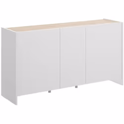 BUFFET - Buffet de salon, Buffet de salon moderne avec 3 portes, 138x42h76 cm, Blanc et Chêne. STRUCTURE ET UTILISATION - Meu ...