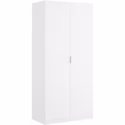 GARDE-ROBE 2 PORTES - Cintre pour chambre à coucher, Armoire polyvalente, 81x52h184 cm, Blanc. STRUCTURE ET UTILISATION - Arm ...