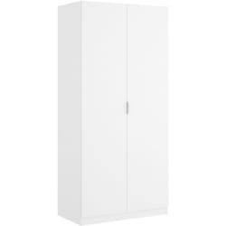 Armoire Giovo, Portemanteau pour chambre, Armoire avec 2 portes battantes, 81x52h184 cm, Blanc, avec emballage renforcé - Dmora