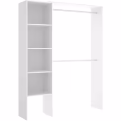 GRANDE GARDE-ROBE - Structure pour dressing, Cintre ouvert, 140x40h187 cm, Blanc. STRUCTURE ET UTILISATION - Armoire multifon ...