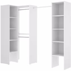 GRANDE GARDE-ROBE - Structure pour dressing d'angle, Cintre d'angle ouvert, 226x79h186 cm, Blanc. STRUCTURE ET UTILISATION - ...