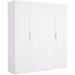 GRANDE GARDE-ROBE - Cintre pour chambre à coucher, Armoire avec 4 portes battantes, 180x52h204 cm, Blanc. STRUCTURE ET UTILIS ...