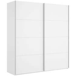Dmora - Armoire Saltoro, Porte-manteau pour chambre, Armoire avec 2 portes coulissantes, 180x65h204 cm, Blanc, avec emballage renforcé