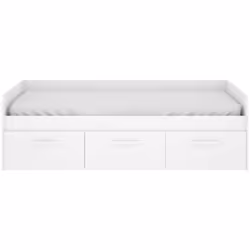 LIT ENFANT - Lit rangement pour chambre, Cadre de lit simple avec 3 tiroirs, 194x97h60 cm, Blanc. STRUCTURE ET UTILISATION -  ...