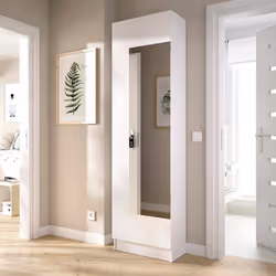 ÉTAGÈRE À CHAUSSURES ZEVOLA - Étagère à chaussures peu encombrante pour l'entrée, Armoire à chaussures avec 1 porte miroir, 5 ...