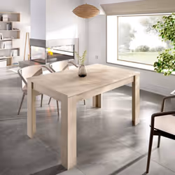 TABLE EXTENSIBLE CALADORA - Console extensible multiposition, Table à manger avec rallonge, 140/190x90h77 cm, Chêne. STRUCTUR ...