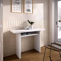 TABLE EXTENSIBLE RODELLA - Console extensible auxiliaire multiposition, Table à manger pliante avec plateau rabattable, 110x3 ...