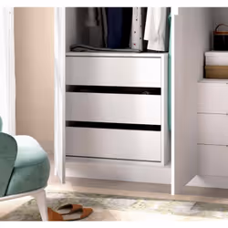 COMMODE VINSON - Commode pour armoire intérieure, Commode pour chambre à coucher avec tiroirs 3, 60x40h60 cm, Blanc. STRUCTUR ...