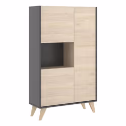 Dmora Damraba, Buffet, Colonne, 3 portes(s), 3 étagères, Anthracite, Porte à charnière