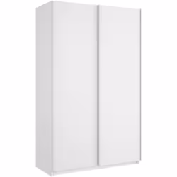GARDE-ROBE 2 PORTES - Cintre pour chambre à coucher, Armoire avec 2 portes coulissantes, 120x65h204 cm, Blanc. STRUCTURE ET U ...