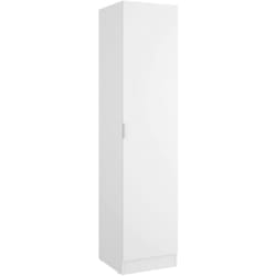 Dmora - Armoire Dbusat, Porte-manteau pour chambre, Armoire avec 1 porte simple, 41x52h184 cm, Blanc