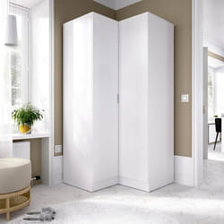 Dmora - Armoire 2 portes Aser 905 x 925 x h 184 cm blanche Panneau effet bois