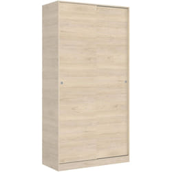Dmora - Armoire Dfurla, Portemanteau pour chambre, Armoire avec 2 portes coulissantes, 100x50h204 cm, Chêne