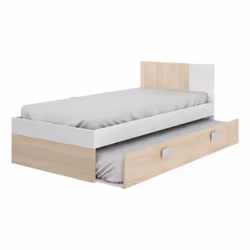 Dmora D006642 Lit pour enfant Chêne, Blanc Panneau d'aggloméré mélaminé (MFC) Lit coffre - Vue supplémentaire 2