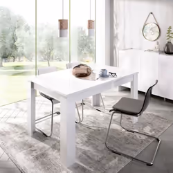 TABLE EXTENSIBLE CALADORA - Console extensible multiposition, Table à manger avec rallonge, 140/190x90h77 cm, Blanc. STRUCTUR ...