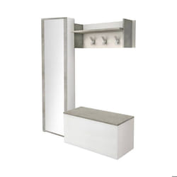 Meuble dentrée Djohnse - Dmora - En Melaminè - Blanc Ciment 90x45h45 cm