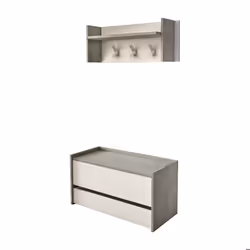Meuble dentrée Dap - Dmora - En Melaminè - Ciment blanc 90x40h46 cm