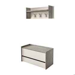 Meuble dentrée Dap - Dmora - En Melaminè - Ciment blanc 90x40h46 cm