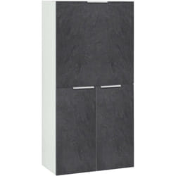 Dmora - Bureau Gianpiero, Meuble polyvalent avec étagères et plan de travail, Table de bureau polyvalente, Bureau gain de place multiposition, 100%