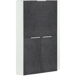 Dmora - Bureau Gianmaria, Meuble d'angle avec étagères et plan de travail, Table de bureau polyvalente, Bureau gain de place, 100% Made in Italy, cm