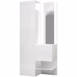 MEUBLE D'ENTRÉE - Armoire multifonctionnelle avec 2 portes, Armoire polyvalente avec miroir, 90x35h190 cm, Blanc. STRUCTURE E ...