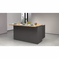 ÎLOT DE CUISINE - Armoire polyvalente, Meuble de kitchenette, Table auxiliaire, 100% Made in Italy, 155x90h90 cm, Anthracite ...