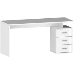 Dmora - Bureau Dchiellin, Bureau linéaire, Bureau polyvalent, Bureau multiposition gain de place, 160x60h75 cm, Blanc
