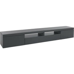 Dmora - Meuble tv Dconsigl, Buffet bas de salon avec 3 portes, Base meuble tv, 240x40h35 cm, Anthracite