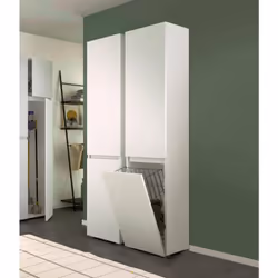 RMOIRE POLYVALENTE 2 PORTES - buanderie 2 portes, colonne de salle de bain avec panier à linge, 100% Made in Italy, 45x37h195 ...