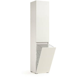 Dmora - Dasteggian armoire polyvalente 2 portes, buanderie 2 portes, colonne de salle de bain avec panier à linge, 100% Made in Italy, 45x37h195 cm,