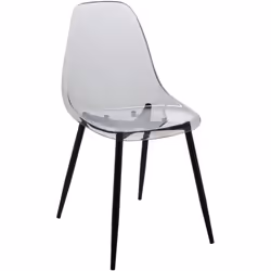CHAISE - Fauteuil PET, Chaise de salle à manger ergonomique, Siège de réunion, 53x46h81 cm, Fumé. STRUCTURE ET UTILISATION -  ...