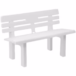 BANC D'EXTÉRIEUR - Banc de jardin Monobloc, Banc d'extérieur, 100% Made in Italy, 110x52h71 cm, Blanc.STRUCTURE ET UTILISATIO ...