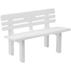 Banc d'extérieur Marinella, Banc de jardin Monobloc, Banc d'extérieur, 100% Made in Italy, 110x52h71 cm, Blanc - Dmora