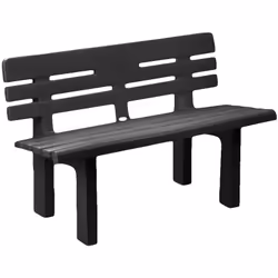 BANC D'EXTÉRIEUR - Banc de jardin Monobloc, Banc d'extérieur, 100% Made in Italy, 110x52h71 cm, Anthracite. STRUCTURE ET UTIL ...