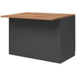 Dmora - lot de cuisine Emmanuel, table de rangement auxiliaire, meuble de cuisine avec 2 portes, 100% Made in Italy, 125x90h90 cm, Anthracite et