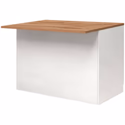 ÎLOT DE CUISINE - Armoire polyvalente, Meuble de kitchenette, Table auxiliaire, 100% Made in Italy, 125x90h90 cm, Blanc brill ...