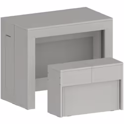 ENSEMBLE TABLE ET CHAISES - Composition polyvalente, Ensemble avec console et 1 banc extensible, 100% Made in Italy, 66x25h45 ...