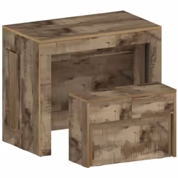 ENSEMBLE TABLE ET CHAISES - Composition polyvalente, Ensemble avec console et 1 banc extensible, 100% Made in Italy, 66x25h45 ...