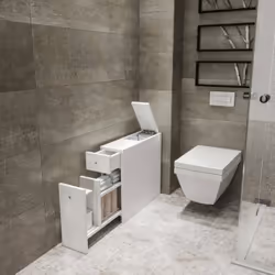 MEUBLE SOUS LAVABO - Armoire de toilette, Récipient pour lavabo, Meuble d'évier, 20x60h55 cm, Blanc. STRUCTURE ET UTILISATION ...