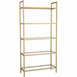 BIBLIOTHÈQUE - Etagère de bureau, Porte-livre mobile, Librairie, 80x30h165 cm, Or. STRUCTURE ET UTILISATION - Support à livre ...