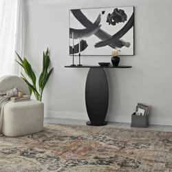 Console Toliman, Table polyvalente, Armoire de rangement, Bureau du couloir, 100x30h81 cm, Anthracite, avec emballage renforcé - Dmora