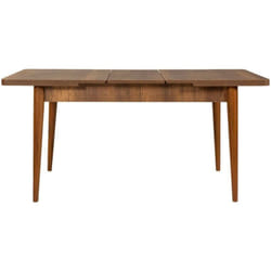 Table à rallonge Atsula, Table console avec rallonges, Table à manger polyvalente, Etagère de cuisine extensible, 130x80h77 cm, Noyer, avec emballage