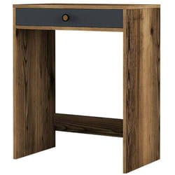 Dmora - Console Solstice, Table polyvalente, Armoire de rangement, Bureau du couloir, 70x85h40 cm, Noyer et Anthracite, avec emballage renforcé