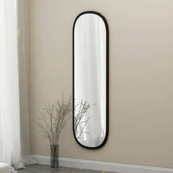 Dmora - Miroir Calypso, Verre miroité, Objet d'ameublement mural, Décoration avec miroir, 40x2h120 cm, Noir, avec emballage renforcé
