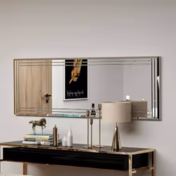 MIROIR - Verre miroité, Objet d'ameublement mural, Décoration avec miroir, 40x2h120 cm, Blanc. STRUCTURE ET UTILISATION - Mir ...