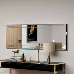 Dmora - Miroir Pleione, Verre miroité, Objet d'ameublement mural, Décoration avec miroir, 40x2h120 cm, Blanc, avec emballage renforcé