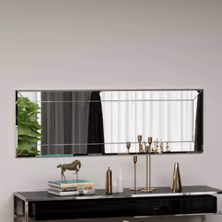 MIROIR - Verre miroité, Objet d'ameublement mural, Décoration avec miroir, 40x2h120 cm, Blanc. STRUCTURE ET UTILISATION - Mir ...