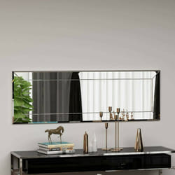 Miroir Pyxis, Verre miroité, Objet d'ameublement mural, Décoration avec miroir, 40x2h120 cm, Blanc, avec emballage renforcé - Dmora