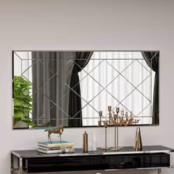 MIROIR - Verre miroité, Objet d'ameublement mural, Décoration avec miroir, 60x2h120 cm, Blanc. STRUCTURE ET UTILISATION - Mir ...