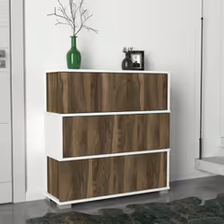 MEUBLE À CHAUSSURES - Meuble à chaussures, Armoire d'entrée polyvalente, Rangement pour chaussures, 90x30h93 cm, Blanc et Noy ...
